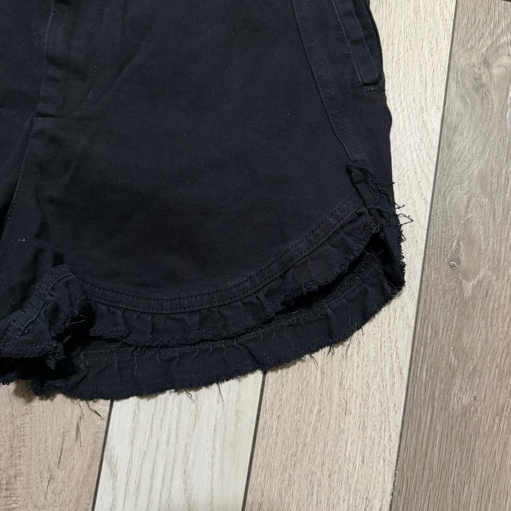 Anthropologie Black High Waist Ruffle Shorts - Picture 5 of 7